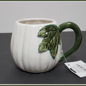 NEW RARE Hobby Lobby White Ceramic Pumpkin Mug 17 OZ